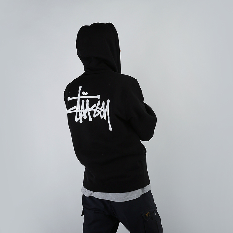 мужская черная толстовка Stussy Basic Stussy Hood 1924339-black - цена, описание, фото 4